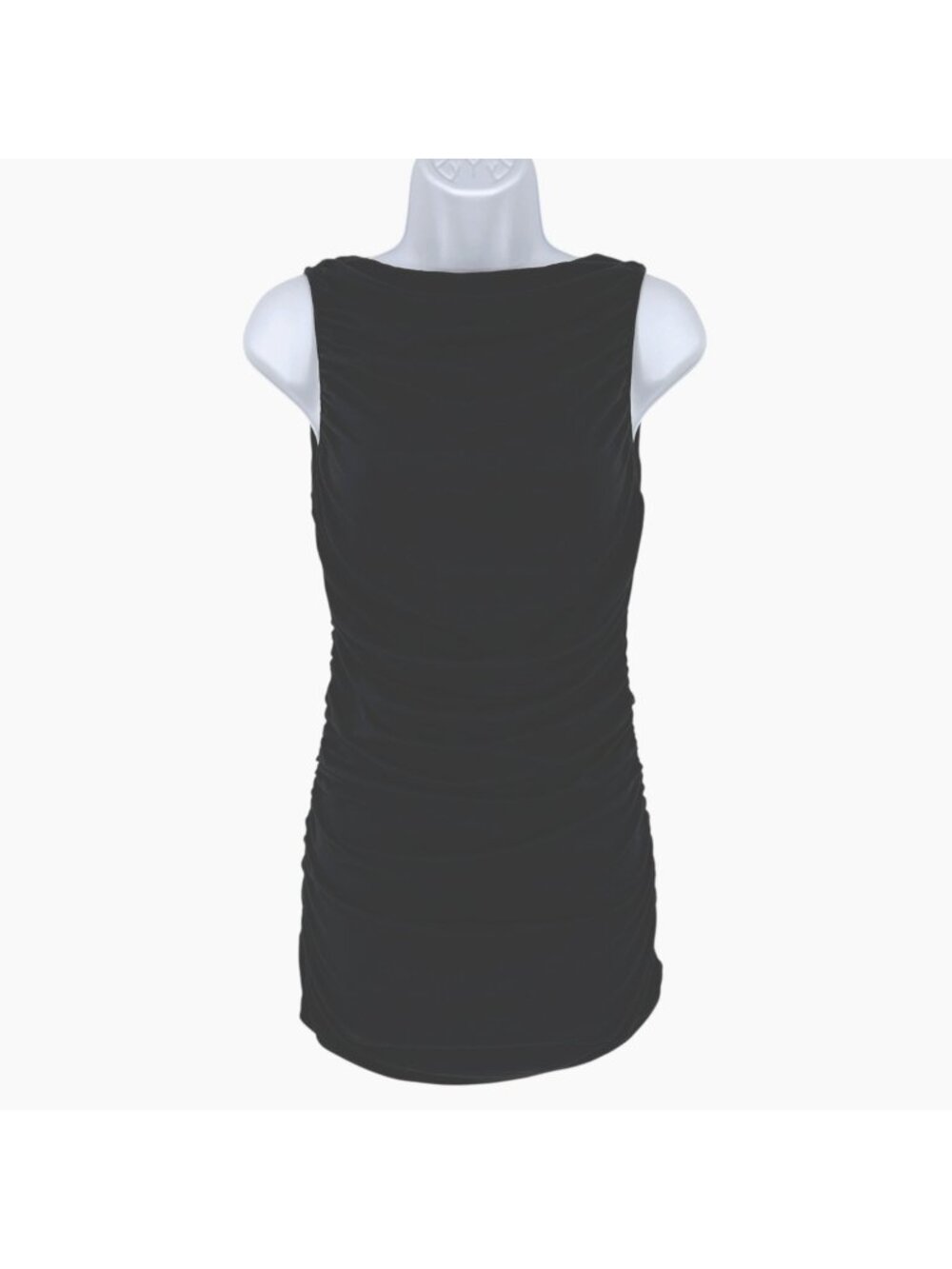 Susana Monaco Black Bodycon Sleeveless Stretchy Ruched Mini Dress Size Small